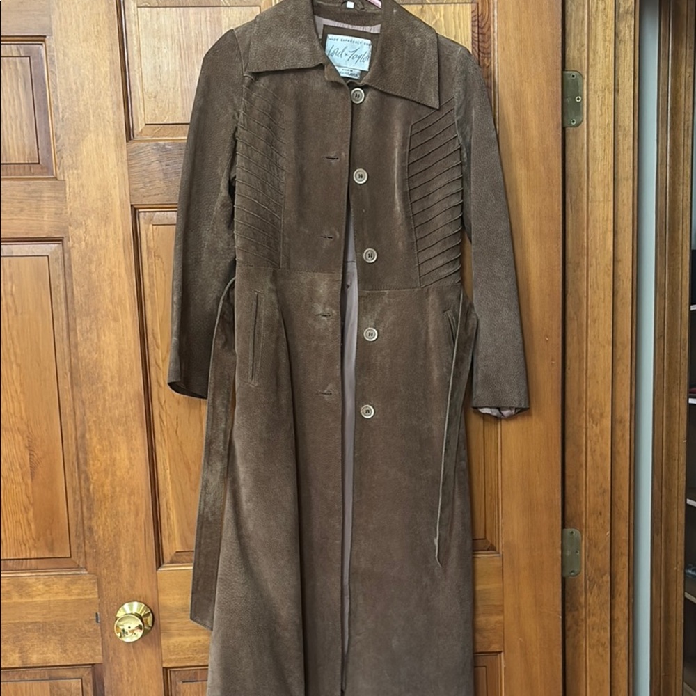Lord & Taylor Dark Brown Suede Trench Coat
